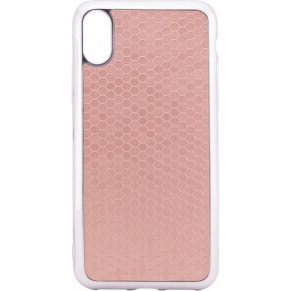 

фактурный силиконовый с глянцевой окантовкой для Apple iPhone X (5.8") (Золотой) (294472)