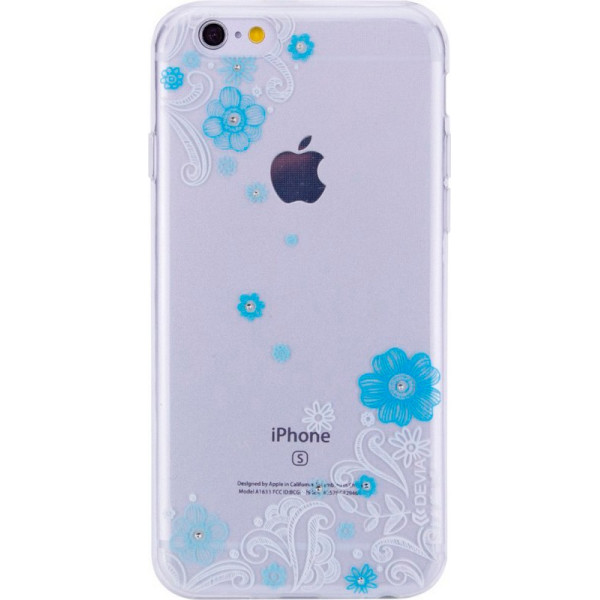 

силиконовый 3D Devia "Crystal Lily" для Apple iPhone 6/6s (4.7") (Голубой) (360625)