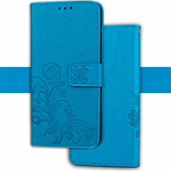 

кожаный (книжка) Four-leaf Clover с визитницей для Samsung J530 Galaxy J5 (2017) (Синий) (406646)