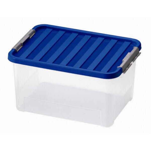 

Контейнер пластиковый 38л с клипсами ClipBOX light Heidrun Италия, 52х36,5 h26 см (арт. 1605_синій)