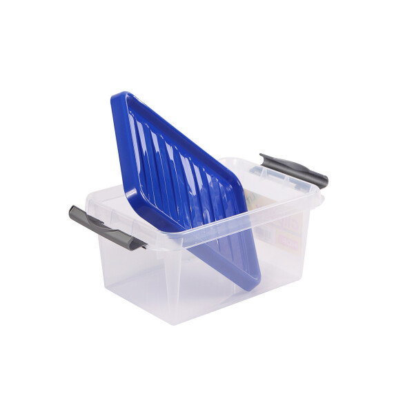 

Контейнер пластиковый для хранения 14л с клипсами ClipBOX light Heidrun Италия, 39х28,5 h18 см (арт. 604_синій)