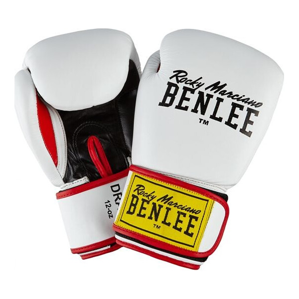 

Перчатки боксерские Benlee DRACO 10oz /Кожа /бело-черно-красные