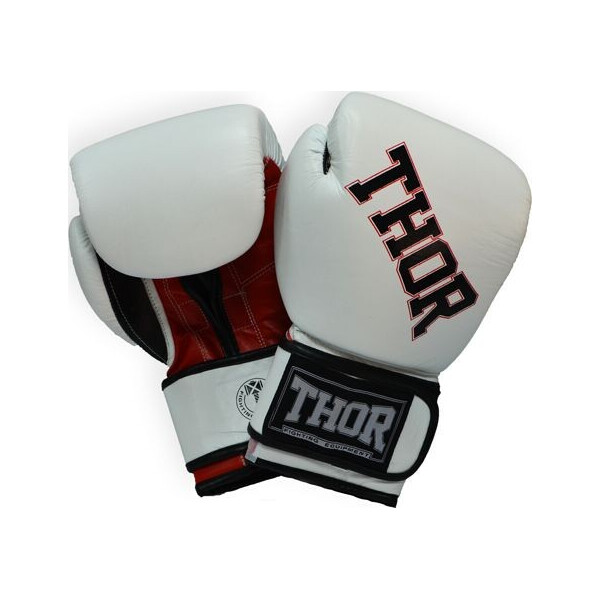

Перчатки боксерские THOR RING STAR 14oz /Кожа /бело-красно-черные