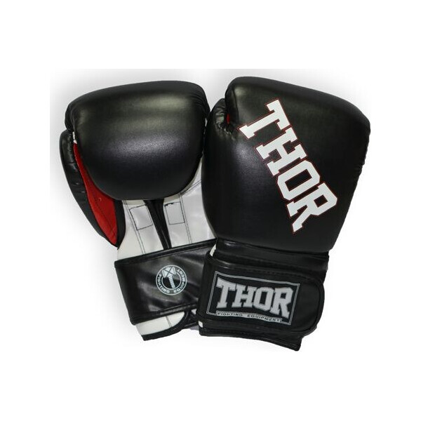 

Перчатки боксерские THOR RING STAR 12oz /Кожа /черно-бело-красные