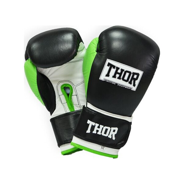 

Перчатки боксерские THOR TYPHOON 16oz /PU /черно-зелено-белые