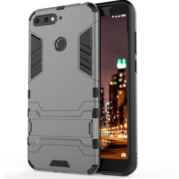

-подставка ударопрочный Transformer для Huawei Honor 7A Pro / Y6 Prime 2018 с защитой корпуса (Серый / Metal slate) (664459)