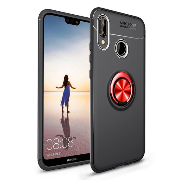 

TPU Deen ColorRing с креплением под магнитный держатель для Huawei Honor 8C (черный / Красный) (681723)