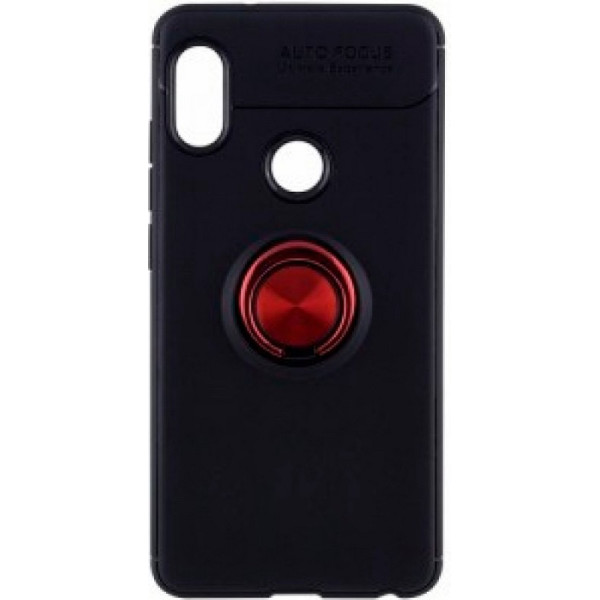 

TPU Deen ColorRing с креплением под магнитный держатель для Huawei P Smart (2019) (черный / Красный) (681735)