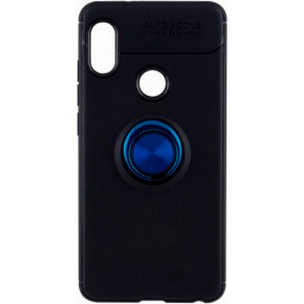 

TPU Deen ColorRing с креплением под магнитный держатель для Huawei P Smart (2019) (черный / Синий) (681736)