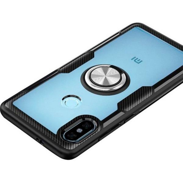 

TPU+PC Deen CrystalRing с креплением под магнитный держатель для Xiaomi Mi 8 (бесцветный / черный) (681789)