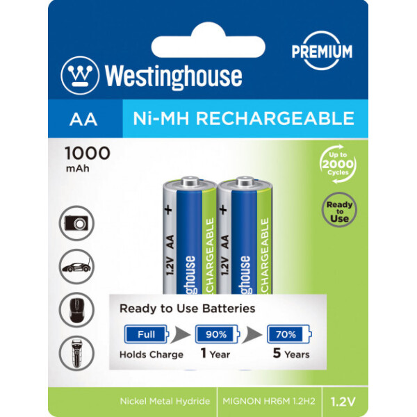 

Акумулятор Westinghouse Ni-Mh 1000 АА/R6 2шт/уп blister (889554001042)