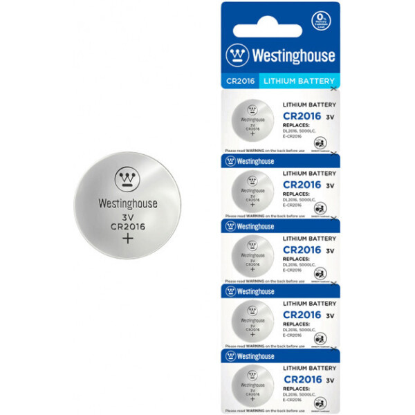 

Литиевая батарейка Westinghouse Lithium "таблетка" CR2016 5шт/уп blister (889554001578)