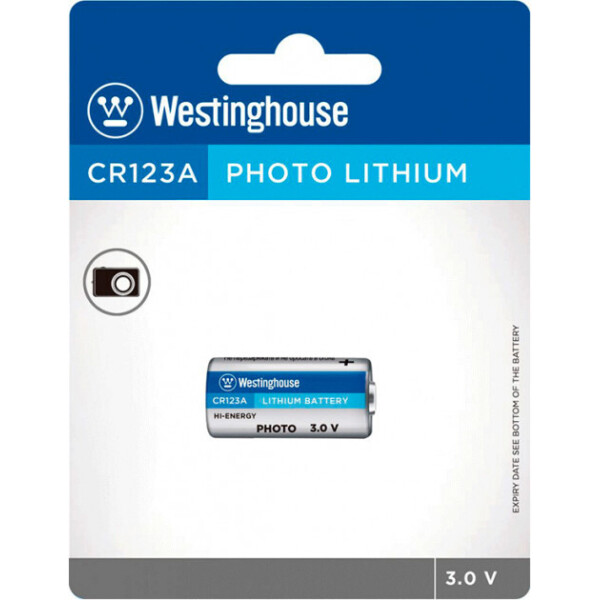 

Литиевая батарейка Westinghouse Lithium CR123A 1шт/уп blister (889554005521)