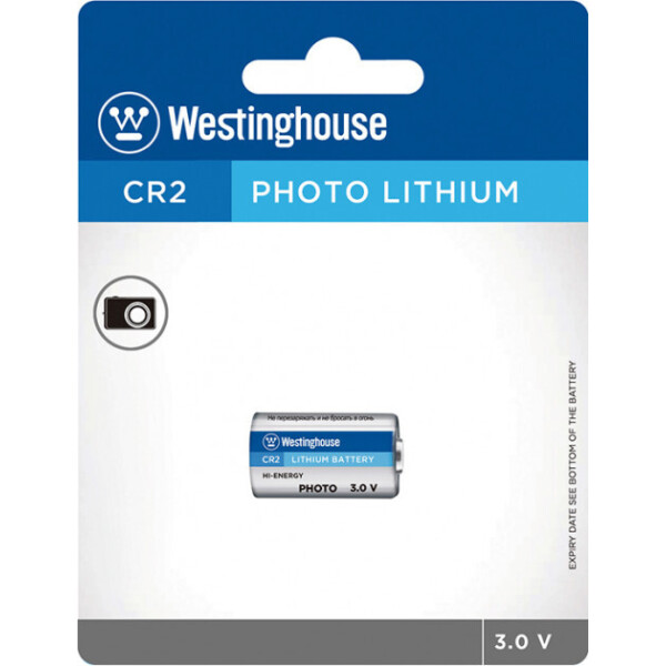 

Литиевая батарейка Westinghouse Lithium CR2 1шт/уп blister (889554005514)