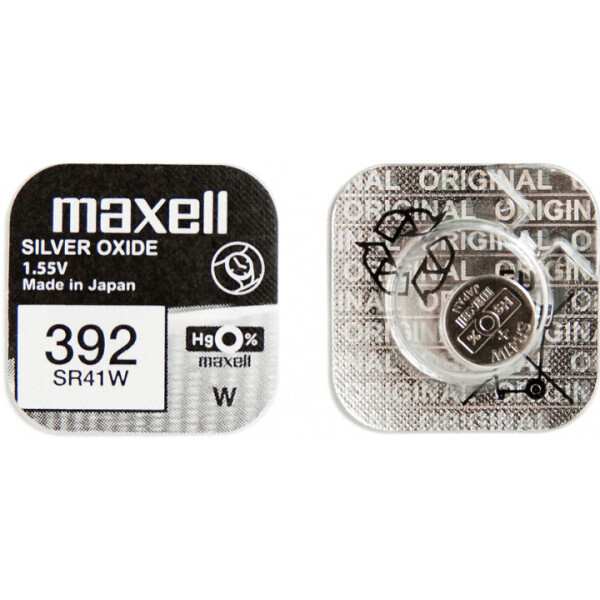 

Оксид-серебряно-цинковые батарейка Maxell "таблетка" SR41W 1шт/уп (4902580132118)