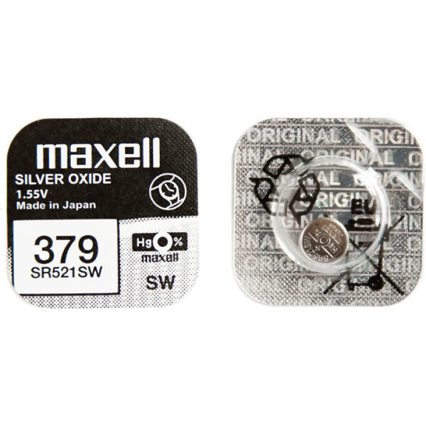 

Оксид-серебряно-цинковые батарейка Maxell "таблетка" SR521SW 1шт/уп (4902580132194)