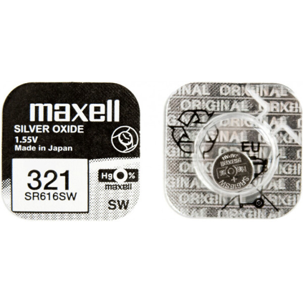 

Оксид-серебряно-цинковые батарейка Maxell "таблетка" SR616SW 1шт/уп (4902580132217)