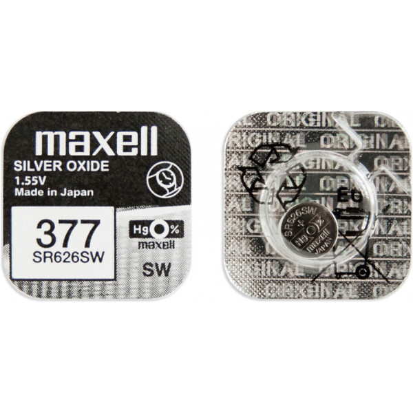

Оксид-серебряно-цинковые батарейка Maxell "таблетка" SR626SW 1шт/уп (4902580132248)