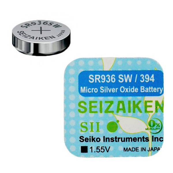 

Оксид-серебряно-цинковые батарейка Seizaiken "таблетка" 394/SR936SW 1шт/уп (4560231540820)