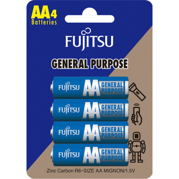 

Солевая батарейка FUJITSU АА/R6 4шт/уп blister (4976680302115)