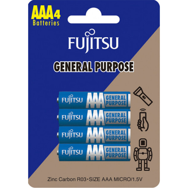 

Солевая батарейка FUJITSU ААА/R03 4шт/уп blister (4976680303112)