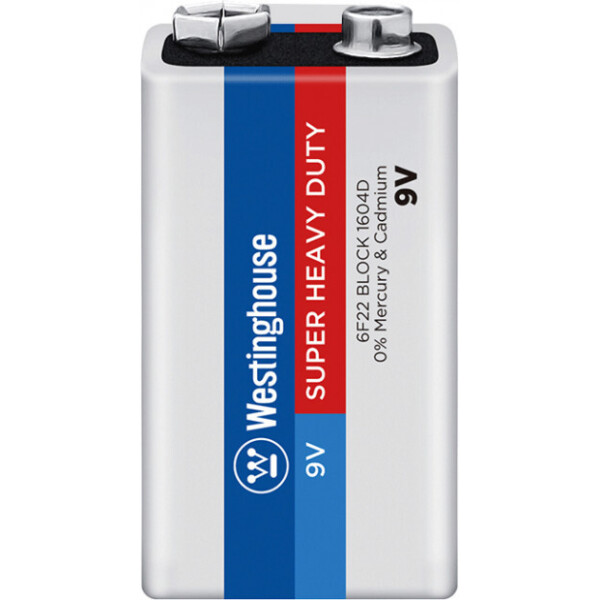 

Солевая батарейка Westinghouse Super Heavy Duty 9V/6F22 Крона 1шт/уп shrink (889554000793)