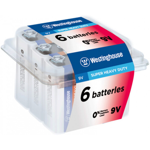 

Солевая батарейка Westinghouse Super Heavy Duty 9V/6F22 Крона 6шт/уп plastic case (889554000724)