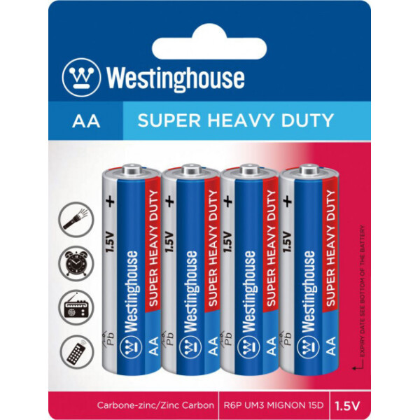 

Солевая батарейка Westinghouse Super Heavy Duty AA/R6 4шт/уп shrink (889554000816)