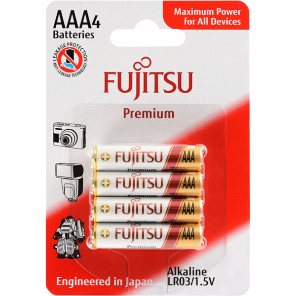 

Щелочная батарейка FUJITSU Alkaline Premium ААА/LR03 4шт/уп blister (4976680840600)