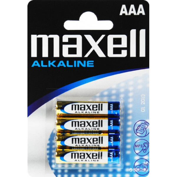 Акція на Щелочная батарейка Maxell Alkaline AAА/LR03 4шт/уп blister (4902580164010) від Allo UA