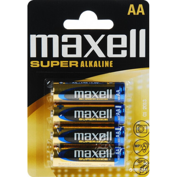 

Щелочная батарейка Maxell Super Alkaline AA/LR6 4шт/уп blister (4902580163693)