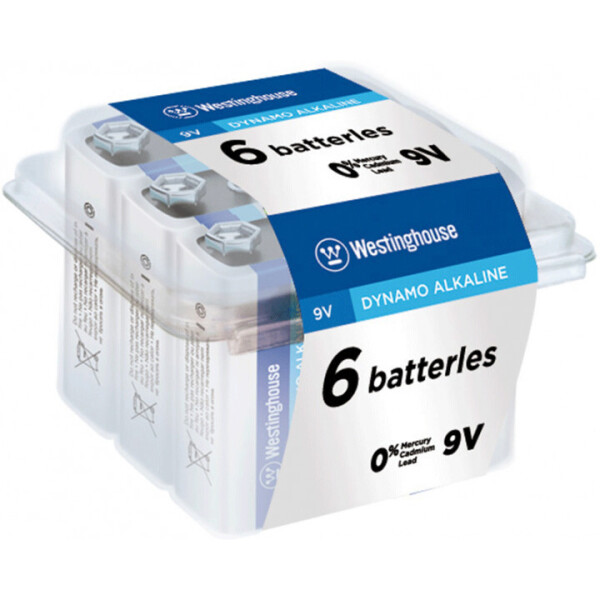 

Щелочная батарейка Westinghouse Dynamo Alkaline 9V/6LR61 Крона 6шт/уп plastic case (889554000137)