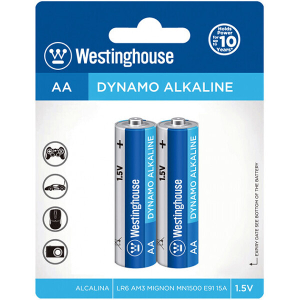 

Щелочная батарейка Westinghouse Dynamo Alkaline AA/LR6 2шт/уп blister (889554000243)