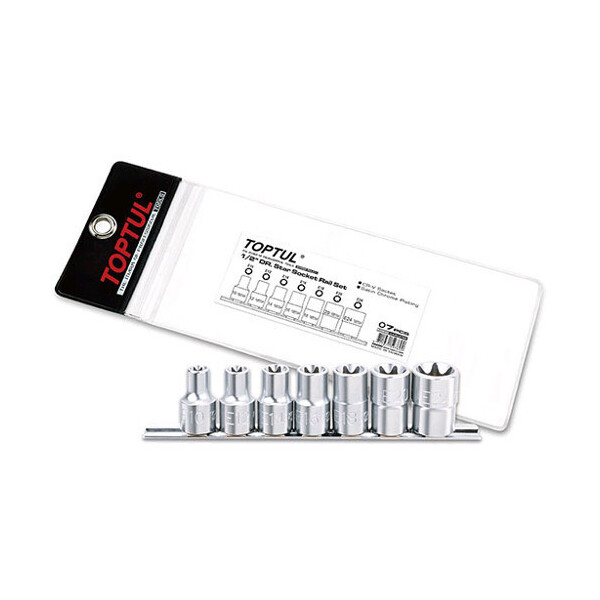 

Набор головок TORX на планке TOPTUL 1/2 E10-E24 7ед. GAAG0704