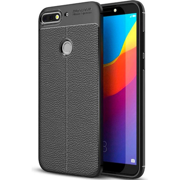 

TPU фактурный (с имитацией кожи) для Huawei Y7 Prime (2018) / Honor 7C pro (черный) (684436)