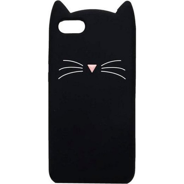 

силиконовая накладка 3D Cat для Apple iPhone 5/5S/SE (черный) (685136)