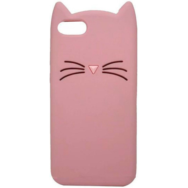 

силиконовая накладка 3D Cat для Apple iPhone 5/5S/SE (Розовый) (685186)