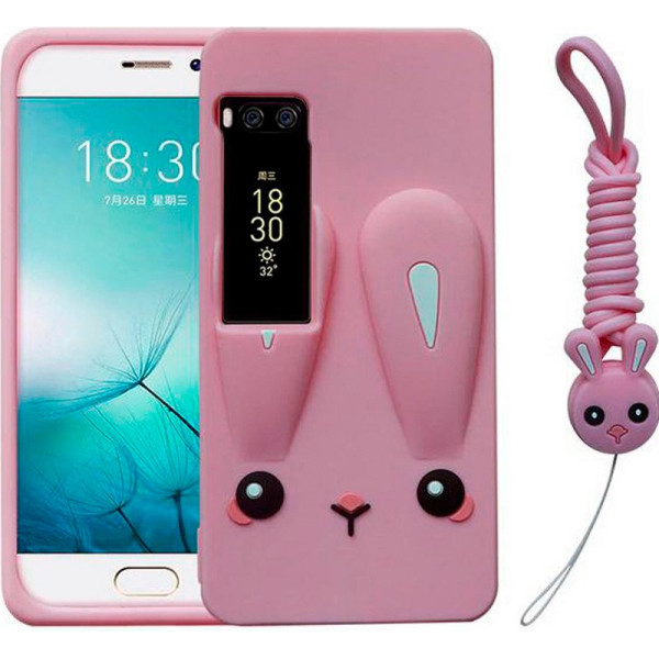 

силиконовая накладка 3D Child Bunny для Meizu Pro 7 Plus (Розовый) (685367)