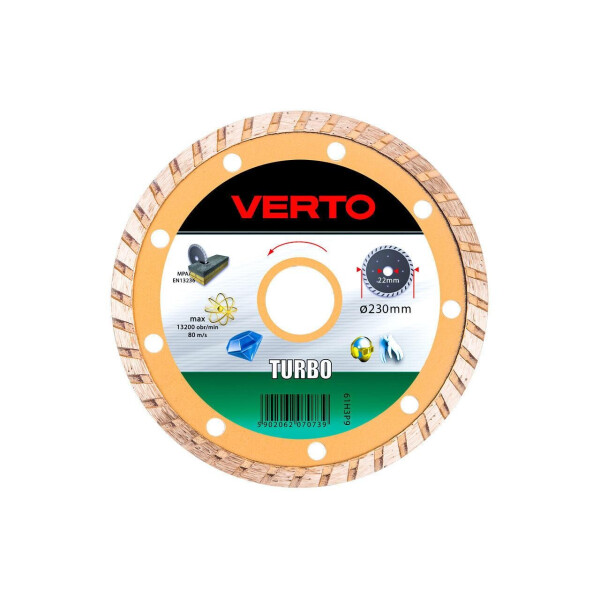 

Диск алмазный Verto - 230 мм турбо (61H3P9)