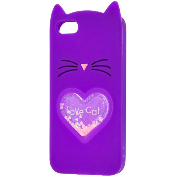 

силиконовый Love Cat 3D для Apple iPhone 7 plus / 8 plus (5.5") (фиолетовый) (685449)