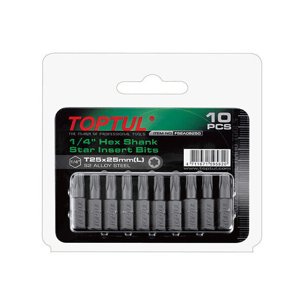 

Набор насадок отверточных 1/4 TOPTUL L25мм T40 10ед. FSEA0840G