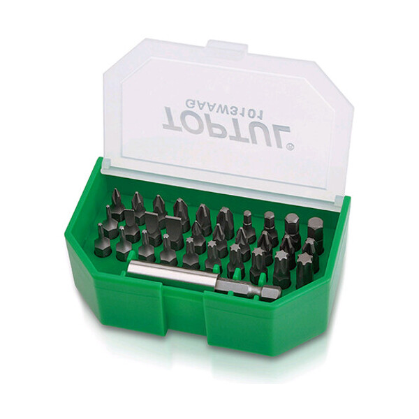 

Набор бит для шуруповерта 31ед. TOPTUL 1/4 SL;PH;PZ;TORX;HEX + магнитный держатель GAAW3101
