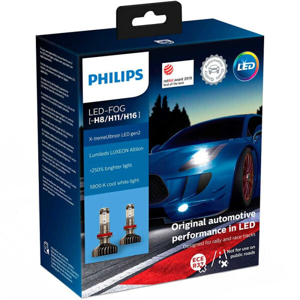 

Светодиодные лампы LED Philips H8/H11/H16 X-treme Ultinon 11366XUWX2