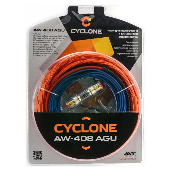 

Набор для подключения усилителя Cyclone AW-408 AGU