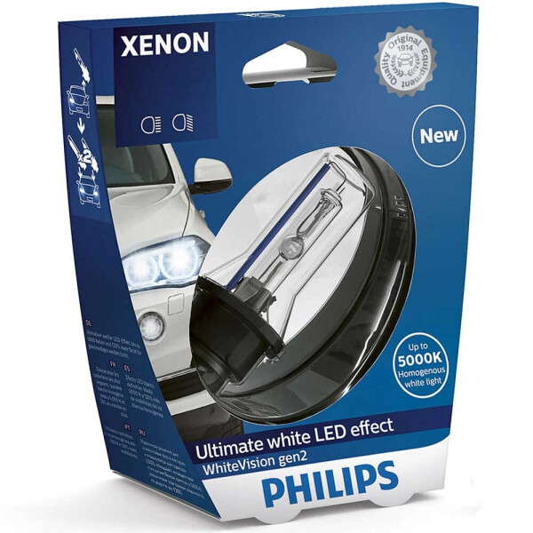 

Штатная ксеноновая лампа Philips D1S Xenon White Vision gen2 85415WHV2S1 35w 5000k