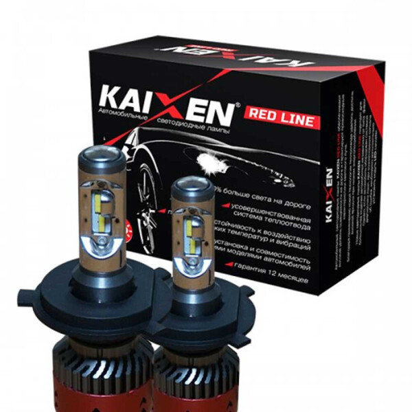 

Светодиодные лампы LED Kaixen RedLine H4 6000k 3800Lm 35w 12-24v