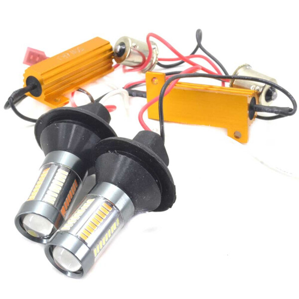 

Дневные ходовые огни Galaxy DRL LED S25 (P21W, BA15S) 4014 66SMD Белый-Желтый