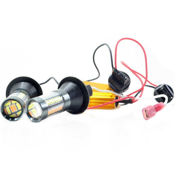 

Дневные ходовые огни Galaxy DRL LED T20 (W21W) 4014 66SMD Белый-Желтый