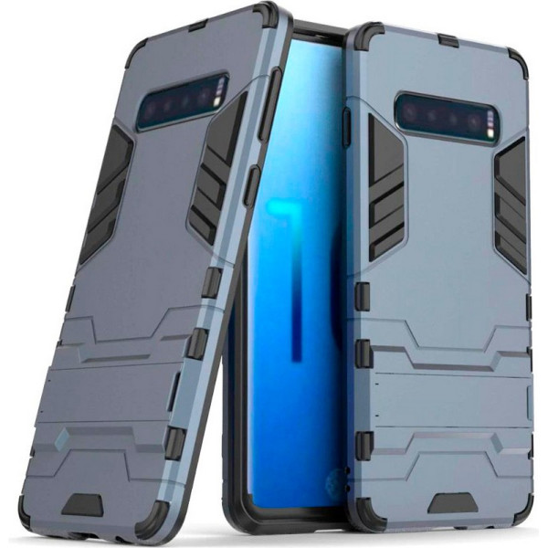 

-подставка ударопрочный Transformer для Samsung Galaxy S10+ с мощной защитой корпуса (Металл / Gun Metal) (686566)