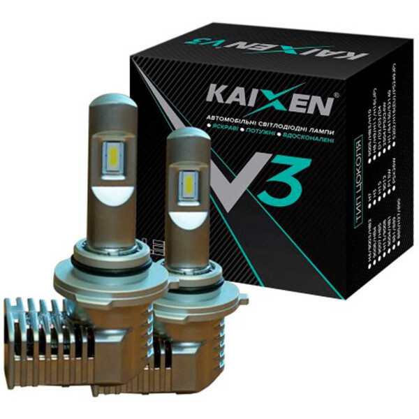 

Светодиодные лампы LED Kaixen V3 HB3 (9005) 6000k 12-24v 40w
